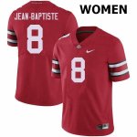 NCAA Ohio State Buckeyes Women's #8 Javontae Jean-Baptiste Red Nike Football College Jersey LIJ0045YA